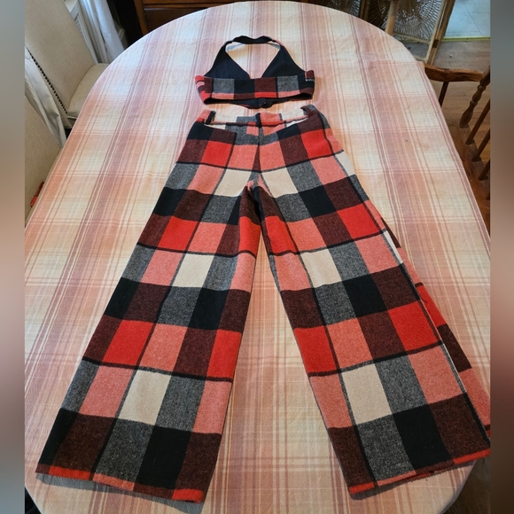 AFRM Plaid Halter Jumpsuit in Red and Black - Picture 13 of 16